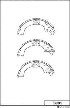 MK Kashiyama K2333 - Brake Shoe Set autospares.lv