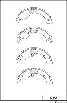 MK Kashiyama K2371 - Brake Shoe Set autospares.lv