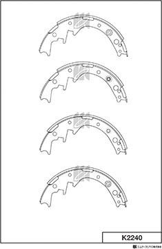 MK Kashiyama K2240 - Brake Shoe Set autospares.lv