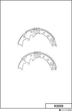 MK Kashiyama K2259 - Brake Shoe Set autospares.lv