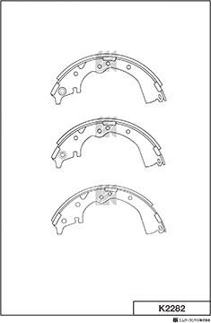 MK Kashiyama K2282 - Brake Shoe Set autospares.lv