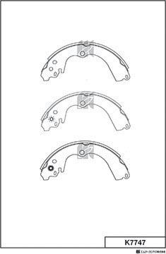 MK Kashiyama K7747 - Brake Shoe Set autospares.lv