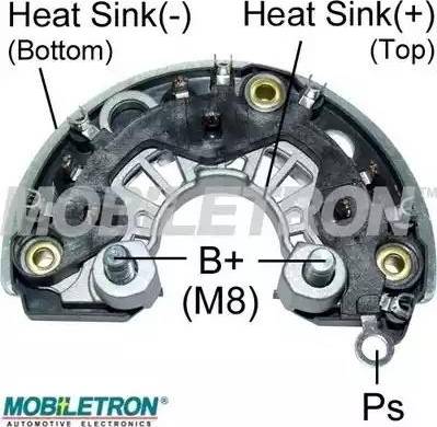 Mobiletron RB-174HD - Rectifier, alternator autospares.lv