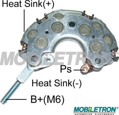 Mobiletron RN-13PL - Rectifier, alternator autospares.lv