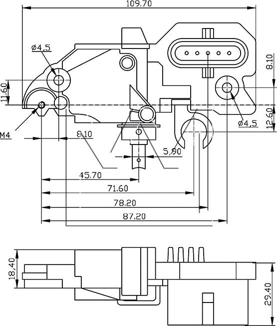 Monark 082 988 307 - Voltage regulator, alternator autospares.lv