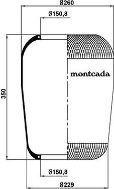 Montcada 0161350 - Bellow, air suspension autospares.lv