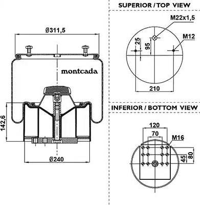 Montcada 0163410 - Bellow, air suspension autospares.lv