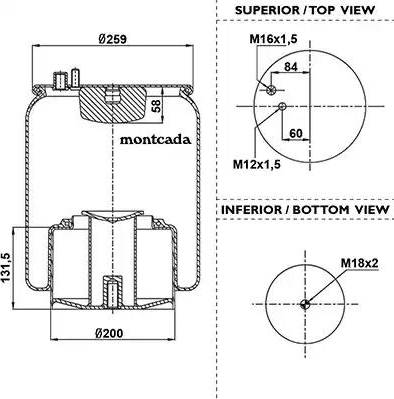 Montcada 0163065 - Bellow, air suspension autospares.lv
