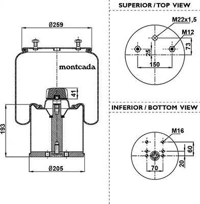 Montcada 0163010 - Bellow, air suspension autospares.lv