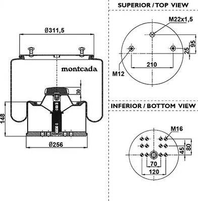 Montcada 0163110 - Bellow, air suspension autospares.lv