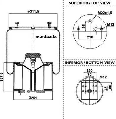 Montcada 0163300 - Bellow, air suspension autospares.lv