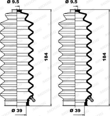 Moog K150051 - Bellow Set, steering autospares.lv