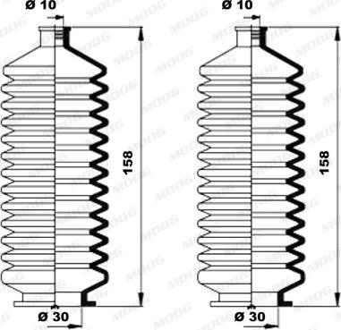 Moog K150008 - Bellow Set, steering autospares.lv