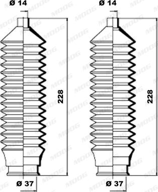 Moog K150085 - Bellow Set, steering autospares.lv