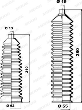 Moog K150088 - Bellow Set, steering autospares.lv