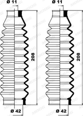 Moog K150083 - Bellow Set, steering autospares.lv