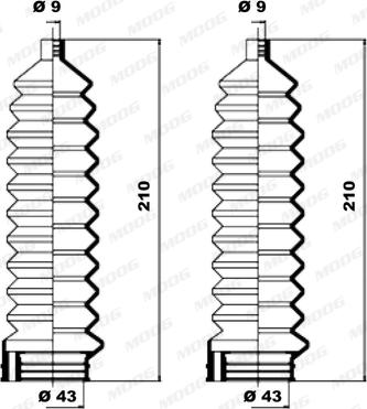 Moog K150029 - Bellow Set, steering autospares.lv