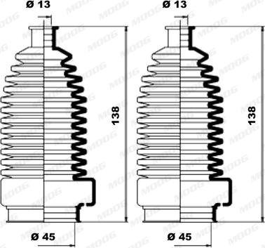 Moog K150146 - Bellow Set, steering autospares.lv