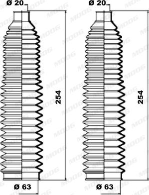 Moog K150142 - Bellow Set, steering autospares.lv