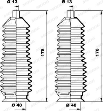 Moog K150169 - Bellow Set, steering autospares.lv
