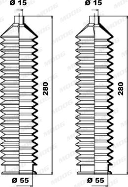 Moog K150109 - Bellow Set, steering autospares.lv