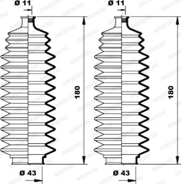 Moog K150105 - Bellow Set, steering autospares.lv