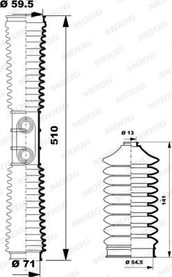 Moog K150249 - Bellow Set, steering autospares.lv