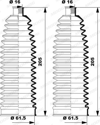 Moog K150241 - Bellow Set, steering autospares.lv