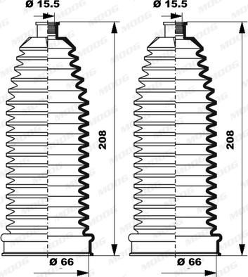 Moog K150252 - Bellow Set, steering autospares.lv