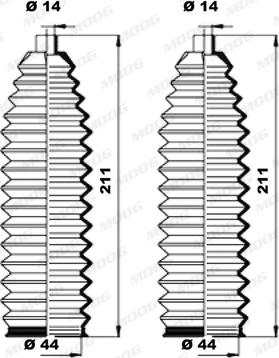 Moog K150201 - Bellow Set, steering autospares.lv