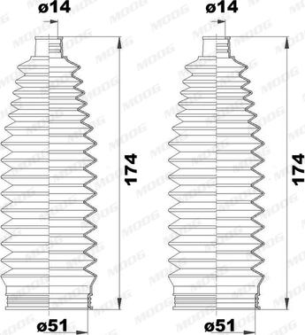 Moog K150215 - Bellow Set, steering autospares.lv