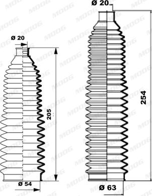 Moog K150232 - Bellow Set, steering autospares.lv