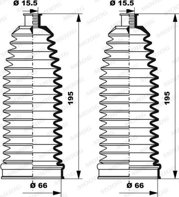 Moog K150237 - Bellow Set, steering autospares.lv