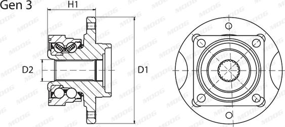 Moog OP-WB-11089 - Wheel hub, bearing Kit autospares.lv