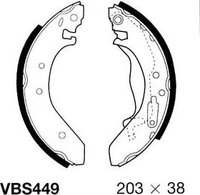 Motaquip VBS449 - Brake Shoe Set autospares.lv