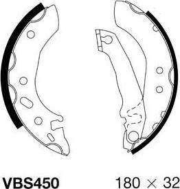 Motaquip VBS450 - Brake Shoe Set autospares.lv