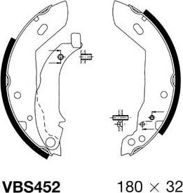 Motaquip VBS452 - Brake Shoe Set autospares.lv