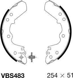 Motaquip VBS483 - Brake Shoe Set autospares.lv
