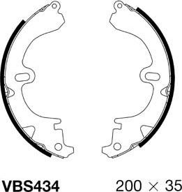 Motaquip VBS434 - Brake Shoe Set autospares.lv