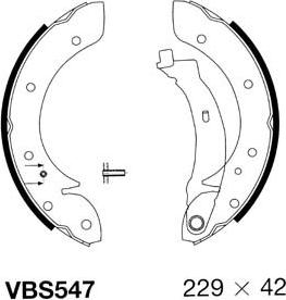 Motaquip VBS547 - Brake Shoe Set autospares.lv