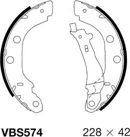 Motaquip VBS574 - Brake Shoe Set autospares.lv