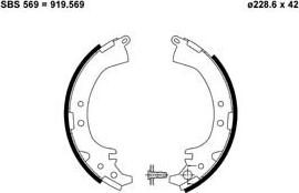 Motaquip VBS659 - Brake Shoe Set autospares.lv