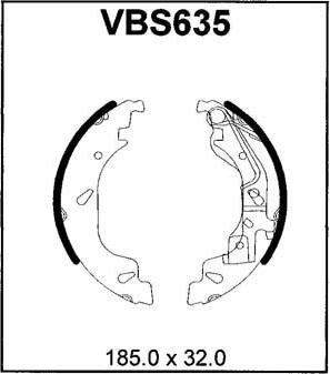 Motaquip VBS635 - Brake Shoe Set autospares.lv