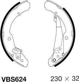 Motaquip VBS624 - Brake Shoe Set autospares.lv