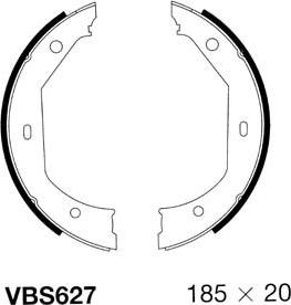 Motaquip VBS627 - Brake Shoe Set, parking brake autospares.lv