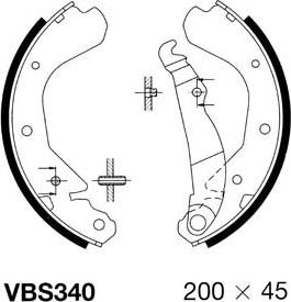 Motaquip VBS340 - Brake Shoe Set autospares.lv