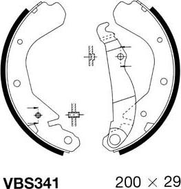 Motaquip VBS341 - Brake Shoe Set autospares.lv