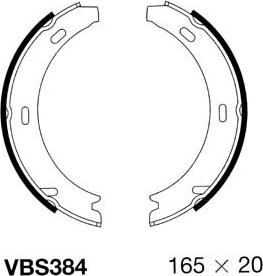 Motaquip VBS384 - Brake Shoe Set, parking brake autospares.lv