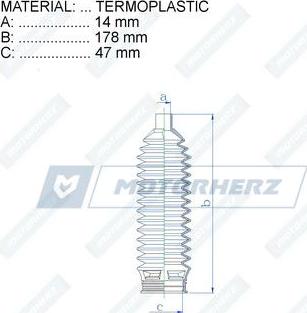 Motorherz RDZ0493MG - Bellow, steering autospares.lv