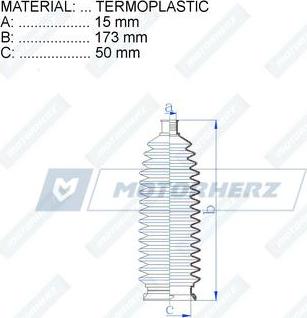 Motorherz RDZ0457MG - Bellow, steering autospares.lv